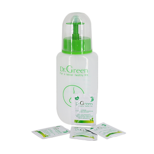 Combo Bình rửa mũi Dr.Green (2 bình kèm 30 gói muối nha đam), Đầu rửa silicone mềm mại, công nghệ van kép 1 chiều chống sặc, hỗ trợ điều trị viêm mũi, sổ mũi, viêm mũi dị ứng, viêm xoang