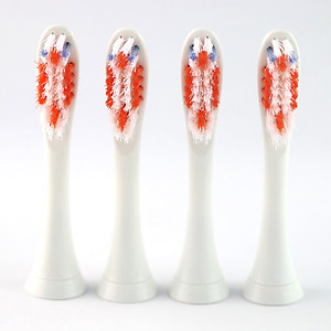 Cho máy Philips Sonicare, Bộ 4 đầu đánh răng điện HX-3014, dòng máy HX3, HX6, HX7, HX8, HX9, R, FlexCare +, FlexCare, HealthyWhite, HydroClean, EasyClean, DiamondClean-Loại bỏ cao răng, cho răng sáng bóng