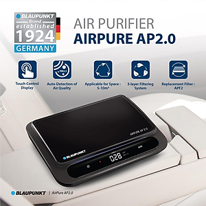 Máy Lọc Không Khí Ô Tô Cao Cấp Blaupunkt Airpure AP 2.0 Không Một Tiếng Ồn, Sử Dụng Bộ Lọc Hepa Lọc Không Khí - Khử Mùi, 3 Vị Trí Đặt Nhờ Dây Dẫn Dài 4m