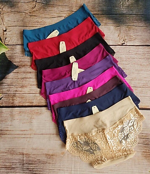 Combo 10 Quần Lót Nữ Vải Su Thông Hơi Phối Ren Sexy- Giao Nhiều Màu