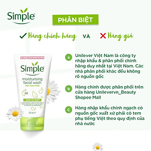 Sữa rửa mặt Simple giúp cấp ẩm, da trông khỏe và mịn màng - cho da khô nhạy cảm 150ml [CHÍNH HÃNG ĐỘC QUYỀN] [MỚI]