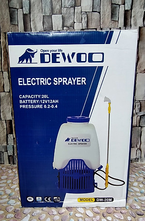 MÁY PHUN THUỐC - BÌNH PHUN THUỐC DEWOO 20L CHẠY ĐIỆN 12V DW-20M - HÀNG CHÍNH HÃNG