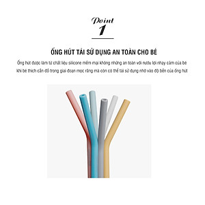 Bộ 6 Ống Hút Silicone Có Thể Tái Sử Dụng Kèm 2 Cọ Rửa Lock&Lock TLL080 ( 250 x 78 mm)