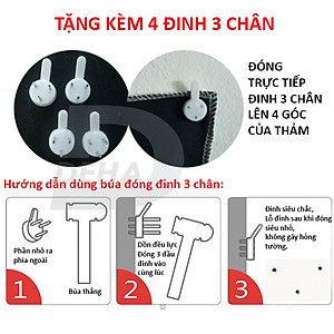 Combo bộ thảm tranh treo tường họa tiết dải ngân hà bằng vải mỏng và dây đèn led đom đóm trang trí (vải+ dây led+đinh)