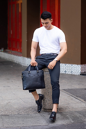 Cặp Công Sở Lata ( Thời trang nam basic đựng laptop 14,6 inch - Cặp da CA28 )