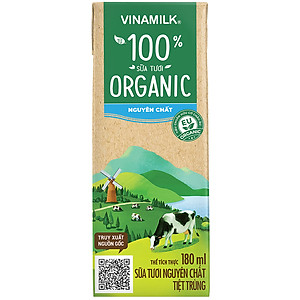 Thùng 48 hộp Sữa Tươi Tiệt Trùng Vinamilk Green Farm Organic 180ml