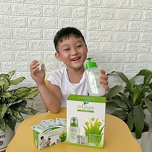 Bộ Rửa Mũi Dr.Green (Combo Tiết Kiệm 1 Bình + 60 Gói Muối biển nha đam), Đầu rửa silicone mềm mại, công nghệ van kép 1 chiều chống sặc, giảm viêm mũi, sổ mũi, viêm mũi dị ứng, viêm xoang