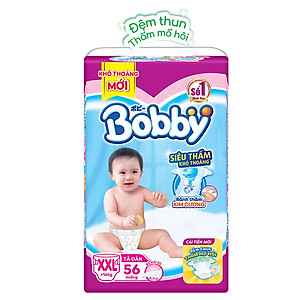 Tã Dán Bobby Siêu Mỏng Gói Cực Đại XXL56 (56 Miếng)