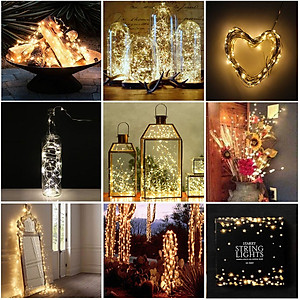 Dây đèn nháy Led đom đóm trang trí pin dây bóng đèn nháy cao cấp decor nhà cửa, lễ tết, lều trại du lịch, fairy light cao cấp (Tùy chọn màu và chiều dài dây)