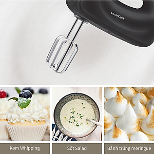 Máy đánh trứng Lock&Lock Hand Mixer EJM501DGRY 250-300W - Hàng chính hãng