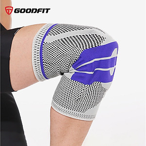 Bó gối thể thao, băng đầu gối đệm silicone, co giãn 4 chiều, thanh trợ lực lò xo GoodFit GF513K