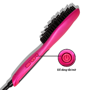 Lược Điện Tạo Kiểu Tóc PYT Thermal Styling Brush - Màu Hồng - Có Thể Duỗi Và Làm Phồng Chân Tóc - Công Nghệ Ion Âm Và Nhiệt Hồng Ngoại Xa