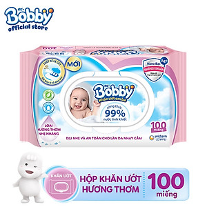 Khăn Ướt Bobby Nano Bạc kháng khuẩn Hương Thơm Nhẹ Nhàng 100 Miếng