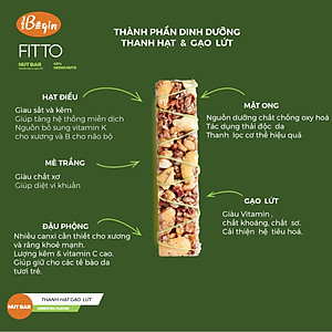 Hộp FITTO Gạo lứt - Hạnh nhân - Trà xanh - Ngũ cốc dinh dưỡng thay thế các bữa ăn (sáng, trưa, chiều, xế, tối) tiện lợi, tốt cho sức khỏe, phù hợp với người bận rộn, tập luyện thể thao