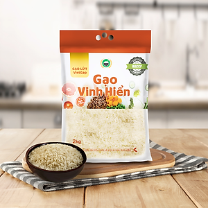 Đặc sản Tiền Giang - Gạo Lứt VietGAP Vinh Hiển (2KG) - Chuẩn VietGAP và OCOP 4 SAO