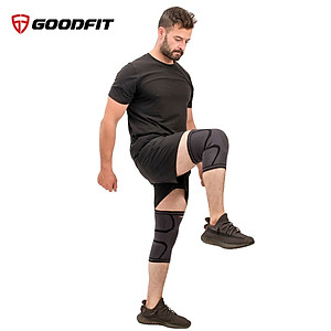 Bó gối thể thao, băng đầu gối, băng bảo vệ đầu gối tập gym GoodFit co giãn 4 chiều, dệt 3D dày dặn GF518K
