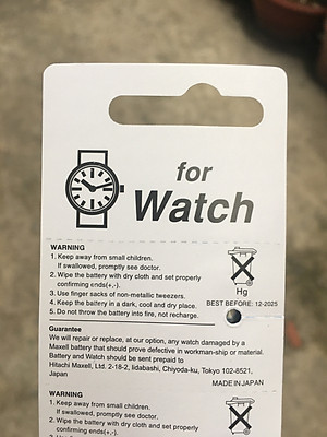 Pin Đồng hồ đeo tay Maxell SR621 1.55V 364