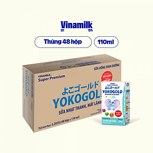 Thùng 48 hộp sữa YOKOGOLD pha sẵn 110ml