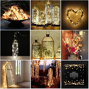 Dây đèn led đom đóm trang trí decor phòng, du lịch cắm trại, fairy light cao cấp (tùy chọn loại nguồn cấp, chiều dài dây và màu sắc)