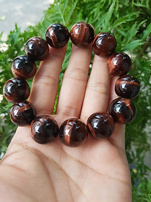 Vòng tay đá mắt hổ nâu đỏ 16 li