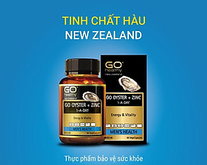Viên uống tinh chất Hàu nhập khẩu chính hãng New Zealand GO OYSTER + ZinC (60 viên) giúp tăng cường sinh lý nam, cải thiện chất lượng tinh trùng