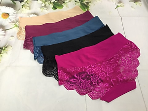 Combo 10 Quần Lót Nữ Vải Su Thông Hơi Phối Ren Sexy- Giao Nhiều Màu