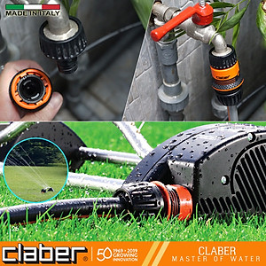 Khớp Nối Nhanh Tự Ngắt Nước Claber Aquastop 8548, nhựa ABS, nối 3 cỡ ống 12-14-19mm