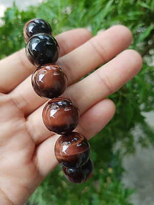 Vòng tay đá mắt hổ nâu đỏ 16 li