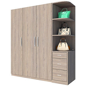 TỦ QUẦN ÁO GỖ CÔNG NGHIỆP 3 CÁNH OHAHA - TQA032 - (180CM X 200CM)