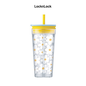 Ly nhựa 2 lớp có ống hút LocknLock Bucket Cold Cup with Straw HAP520 580ml
