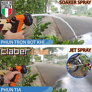 Vòi Tưới Cây Đa Năng 4 Chế Độ Claber Ergo Graden 9391, ngõ vào kết nối nhanh, có khóa cài chống mỏi tay