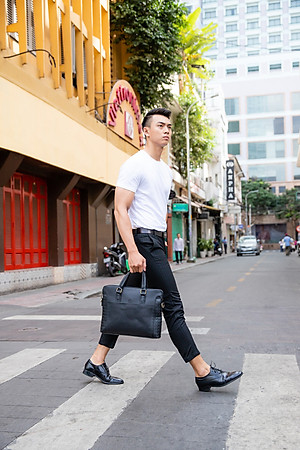 Cặp Công Sở Lata ( Thời trang nam basic đựng laptop 14,6 inch - Cặp da CA28 )