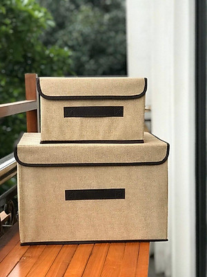 2 Hộp Vải Đựng Đồ Cá Nhân, Đựng Quần áo, Vớ, Đồ Lót, Đồ Chơi Size L,M
