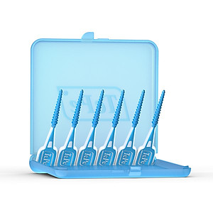 Tăm Chải Kẽ Răng TePe EasyPick Xanh M/L – Silicone Mềm, Làm Sạch Kẽ Răng (12 Cây) - Nhập Khẩu Thuỵ Điển