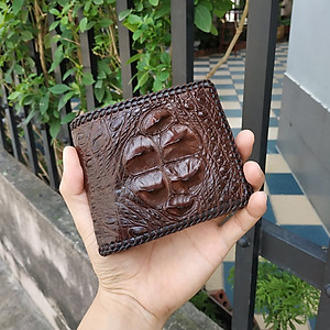 Ví Nam Da Cá Sấu 2 Mặt [Gù Cá Sấu Nguyên Con Rất Đẹp] Thiết Kế Dáng Ngang Dễ Sử Dụng