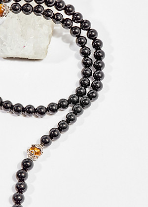 Chuỗi 108 hạt đá obsidian 6mm mệnh thủy,mộc- Ngọc Quý Gemstones