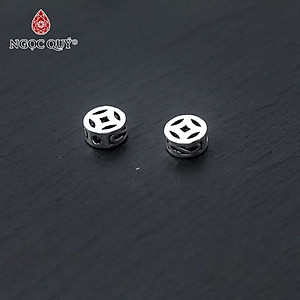 Combo charm bạc hình đồng tiền xỏ ngang  - Ngọc Quý Gemstones