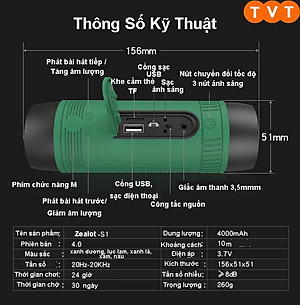 Loa Bluetooth Kiêm Pin Sạc Dự Phòng Zealot S1 – Hàng Nhập Khẩu