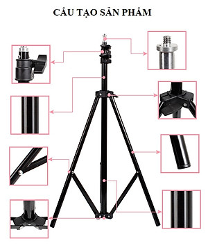 [TRIPOD] Cây Livestream Selfiecom - Hỗ trợ chụp ảnh, quay video, chơi tiktok, gắn đèn livestream - Tặng kèm remote bluetooth chụp ảnh- Hàng chính hãng