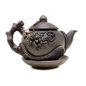 Bộ bình trà Tử Sa ( Ấm chén Tử Sa) phù dung đĩa rời - MNV-TS044/2