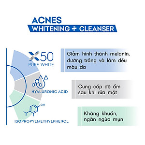 Sữa rửa mặt dưỡng trắng dạng kem Acnes Whitening+ Cleanser 100g