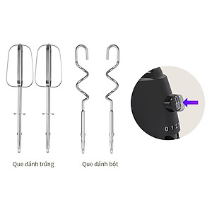 Máy đánh trứng Lock&Lock Hand Mixer EJM501DGRY 250-300W - Hàng chính hãng