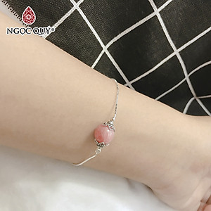 Lắc tay bạc đá đào hoa mệnh hỏa , thổ - Ngọc Quý Gemstones