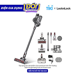 Máy hút bụi không dây Lock&lock ENV356GRY đa năng cầm tay 3 trong 1 (lau sàn, hút bụi, hút bụi giường nệm), động cơ BLDC (350W) - Hàng chính hãng