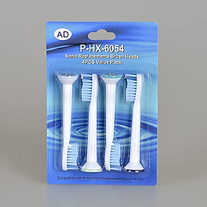 Bộ 4 đầu bàn chải đánh răng điện HX-6054A cho máy Philips Sonicare cho răng nhạy cảm HX3, HX6, HX7, HX8, HX9, R, FlexCare +, FlexCare, HealthyWhite, HydroClean, EasyClean, DiamondClean-Cho răng nhạy cảm