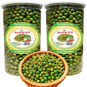 1KG ĐẬU HÀ LAN SẤY GIÒN TỎI ỚT THƯƠNG HIỆU SK FOOD - 2 HŨ PET