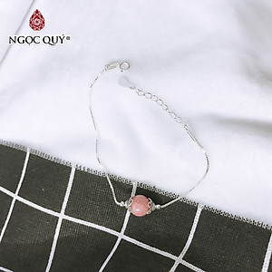 Lắc tay bạc đá đào hoa mệnh hỏa , thổ - Ngọc Quý Gemstones