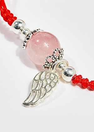 Vòng tay thắt dây đỏ đá thạch anh hồng mệnh hỏa , thổ - Ngọc Quý Gemstones