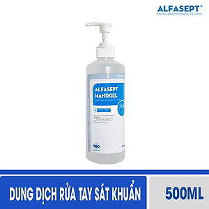 Gel rửa tay khô sát khuẩn Alfasept Handgel - Lô Hội 500ml tăng cường phòng bệnh