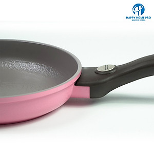 Chảo Hoa Cúc Họa Mi phủ 7 lớp Ceramic chống dính Happy Home Pro màu hồng Size 20